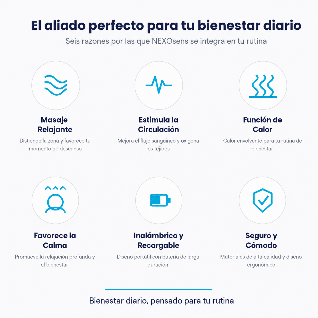 Beneficios del masajeador de rodilla NEXOsens: comodidad, relajación y bienestar para tu rutina diaria.