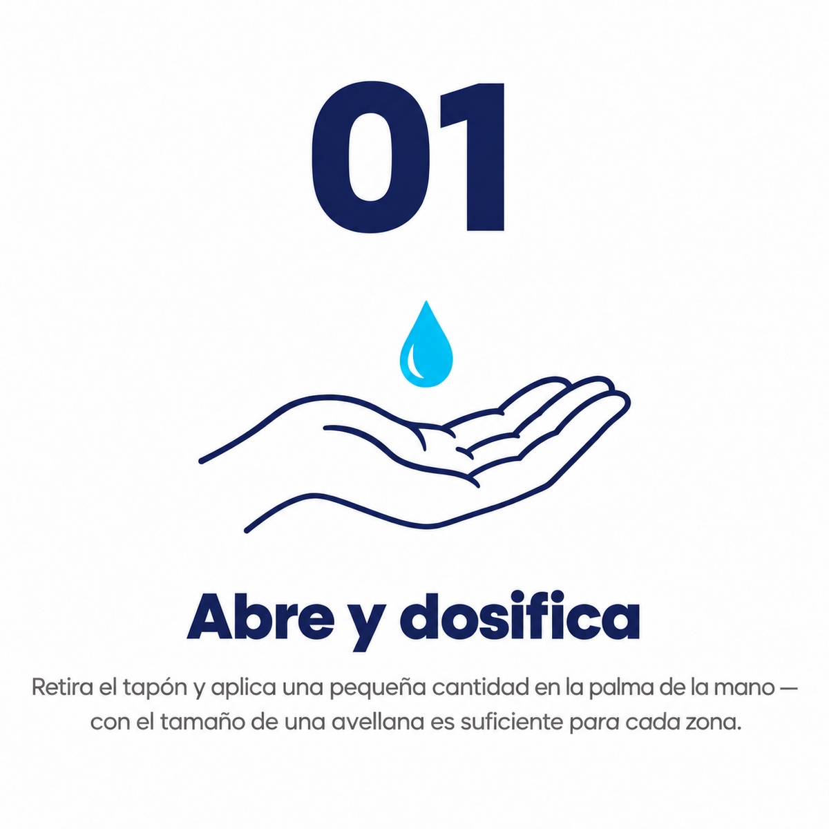 Paso 1 del modo de uso de la crema hidratante Sentiment: abre el tubo 
y dosifica una pequeña cantidad en la palma de la mano.