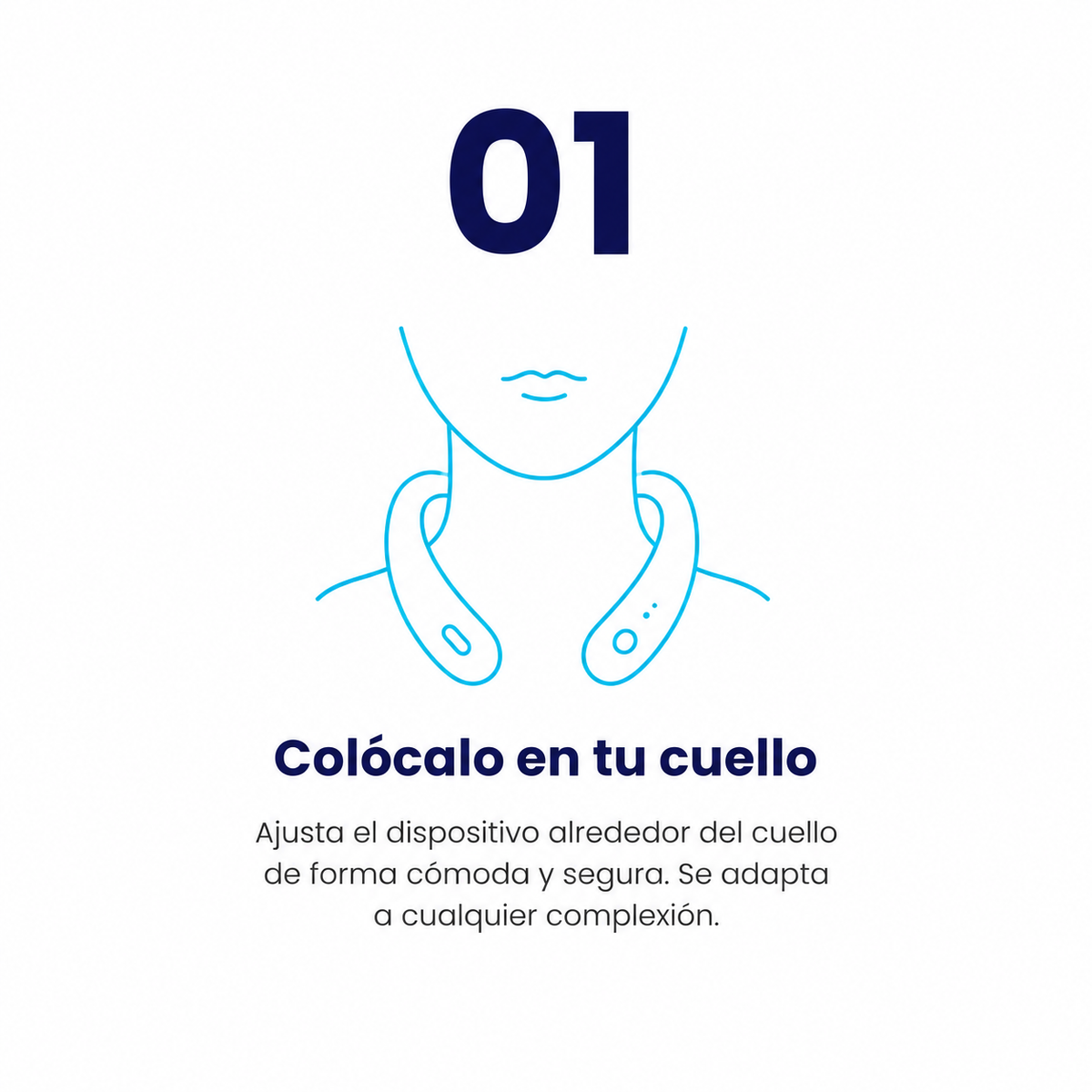 Icono que muestra cómo colocar el dispositivo alrededor del cuello — Masajeador de Cuello y Espalda NEXOsens