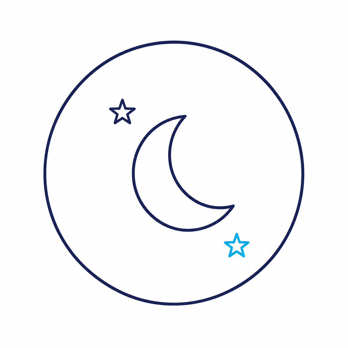 Icono de luna que representa el momento de descanso antes de dormir — Masajeador de Cuello y Espalda NEXOsens