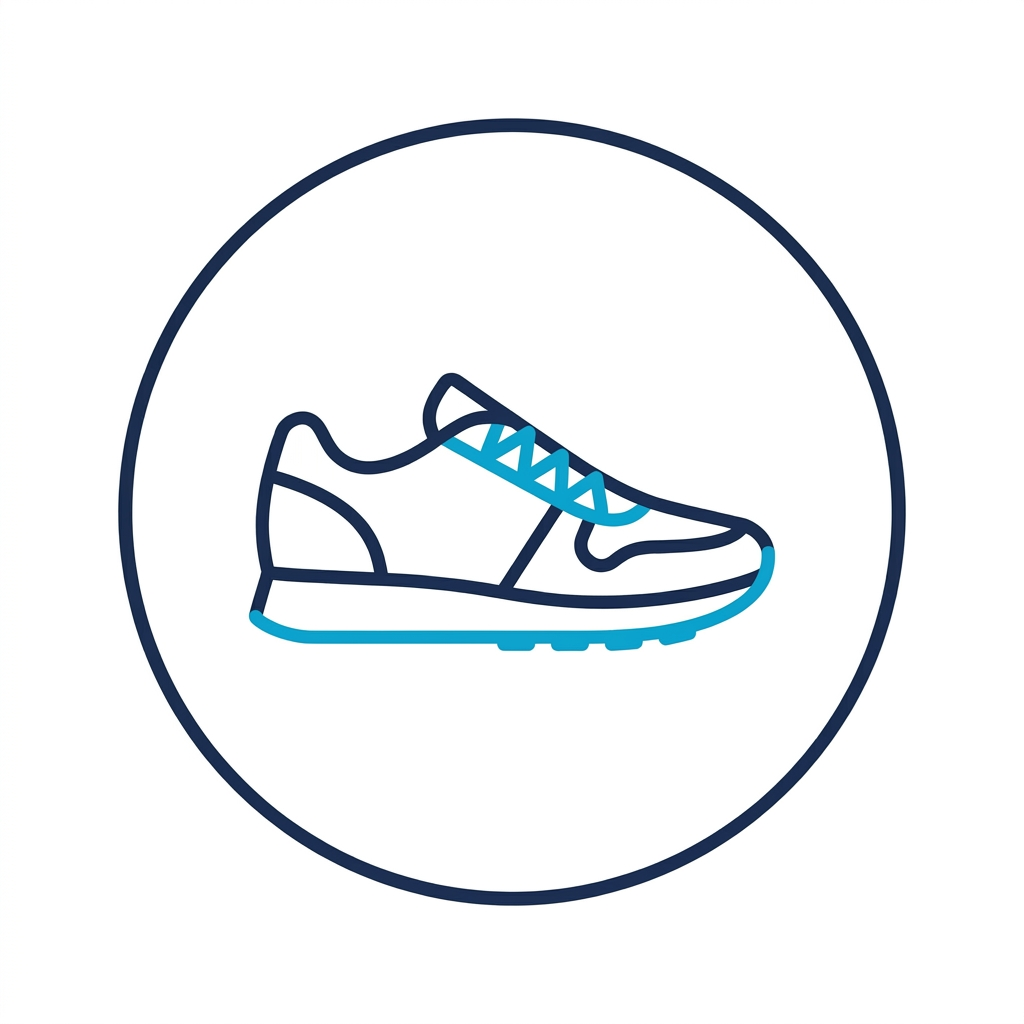 Icono de zapatilla deportiva que representa la recuperación después de entrenar — Masajeador de Rodilla NEXOsens
